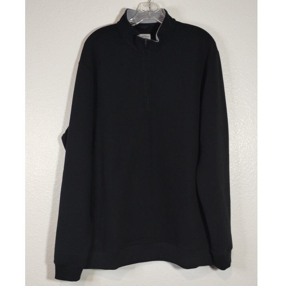 Straight Down Men's Size XL Black Catalina Quarter Zip Classic Fit Golf Sweater
